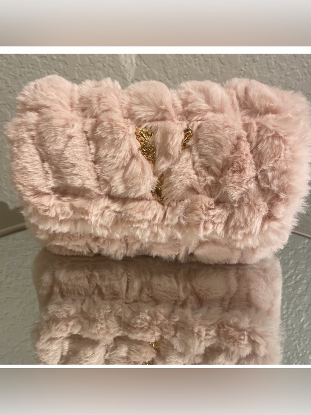 VERSACE FAUX FUR MINI BAG in PINK - Picture 7 of 11